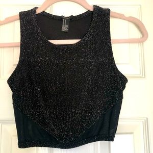 Black glimmer Crop Top from Forever 21